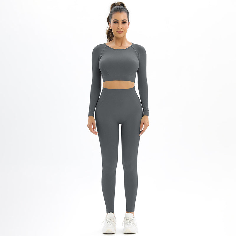 High-Waist Long Sleeve Leggings Set