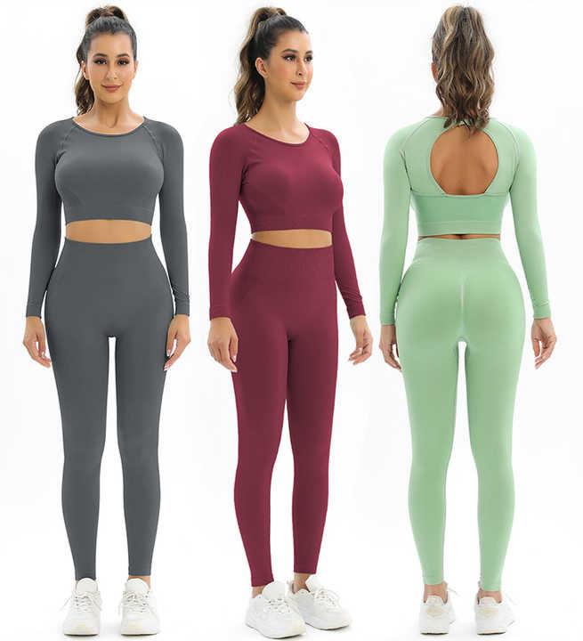 High-Waist Long Sleeve Leggings Set