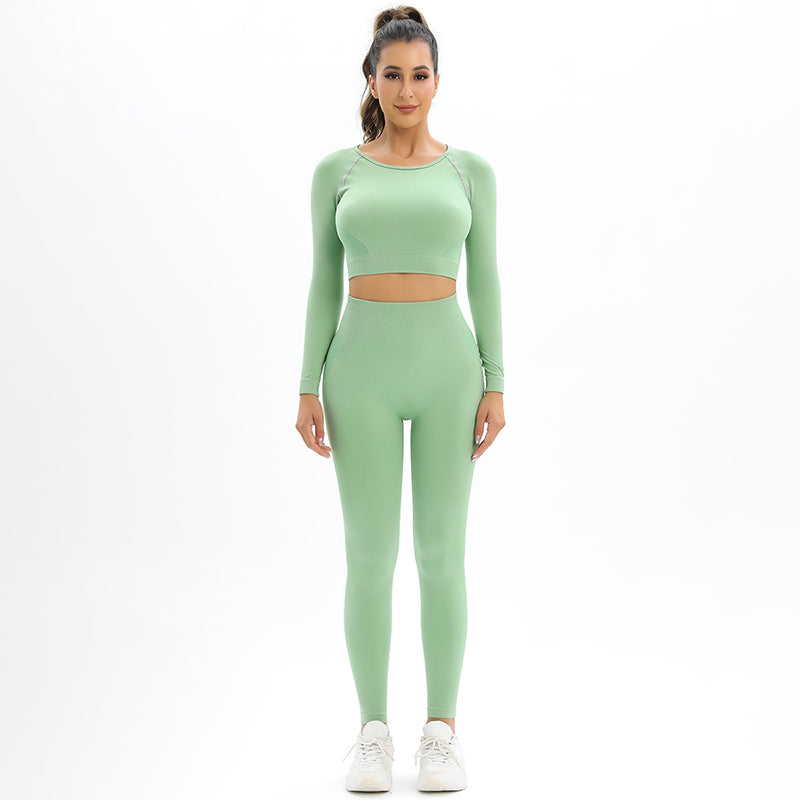 High-Waist Long Sleeve Leggings Set