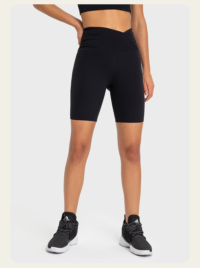 Cross Waist Compression Biker Shorts