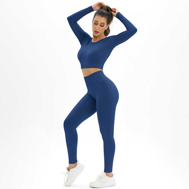 High-Waist Long Sleeve Leggings Set