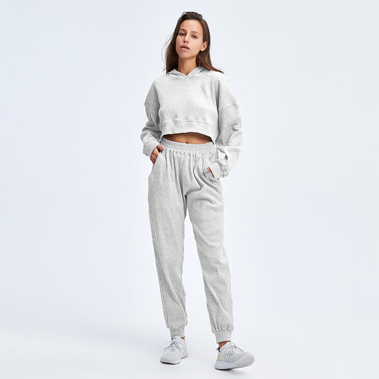 GOMIFLEX Cropped Hoodie Tracksuit Set