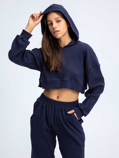 GOMIFLEX Cropped Hoodie Tracksuit Set