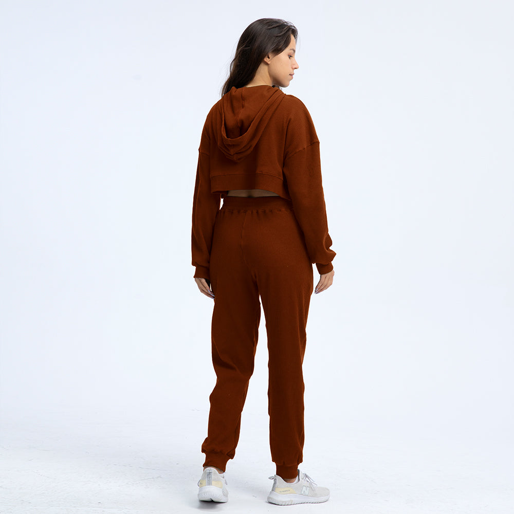 GOMIFLEX Cropped Hoodie Tracksuit Set