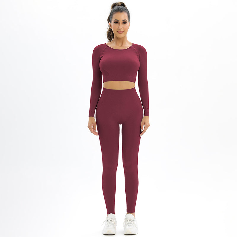 High-Waist Long Sleeve Leggings Set