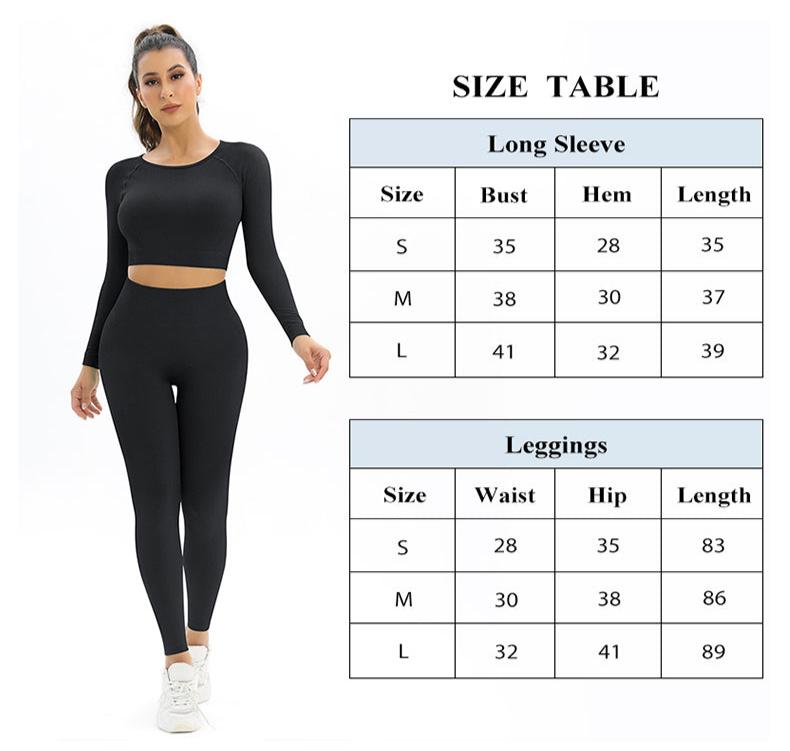 High-Waist Long Sleeve Leggings Set